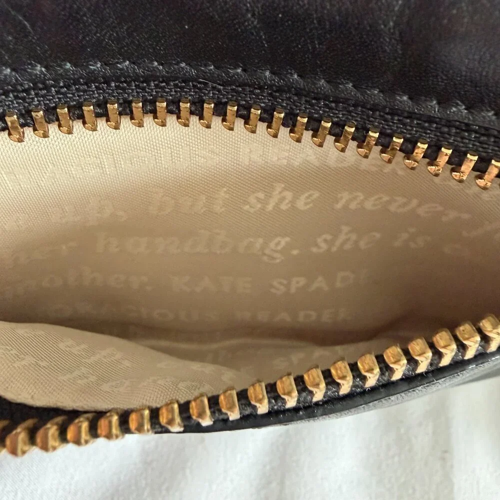KATE SPADE Madison Small L-Zip Black Leather Wallet Wristlet